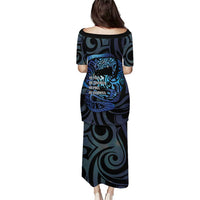 Tuna Eel New Zealand Matariki Family Matching Puletasi and Hawaiian Shirt He Piko He Taniwha Maori Pattern LT14 - Polynesian Pride
