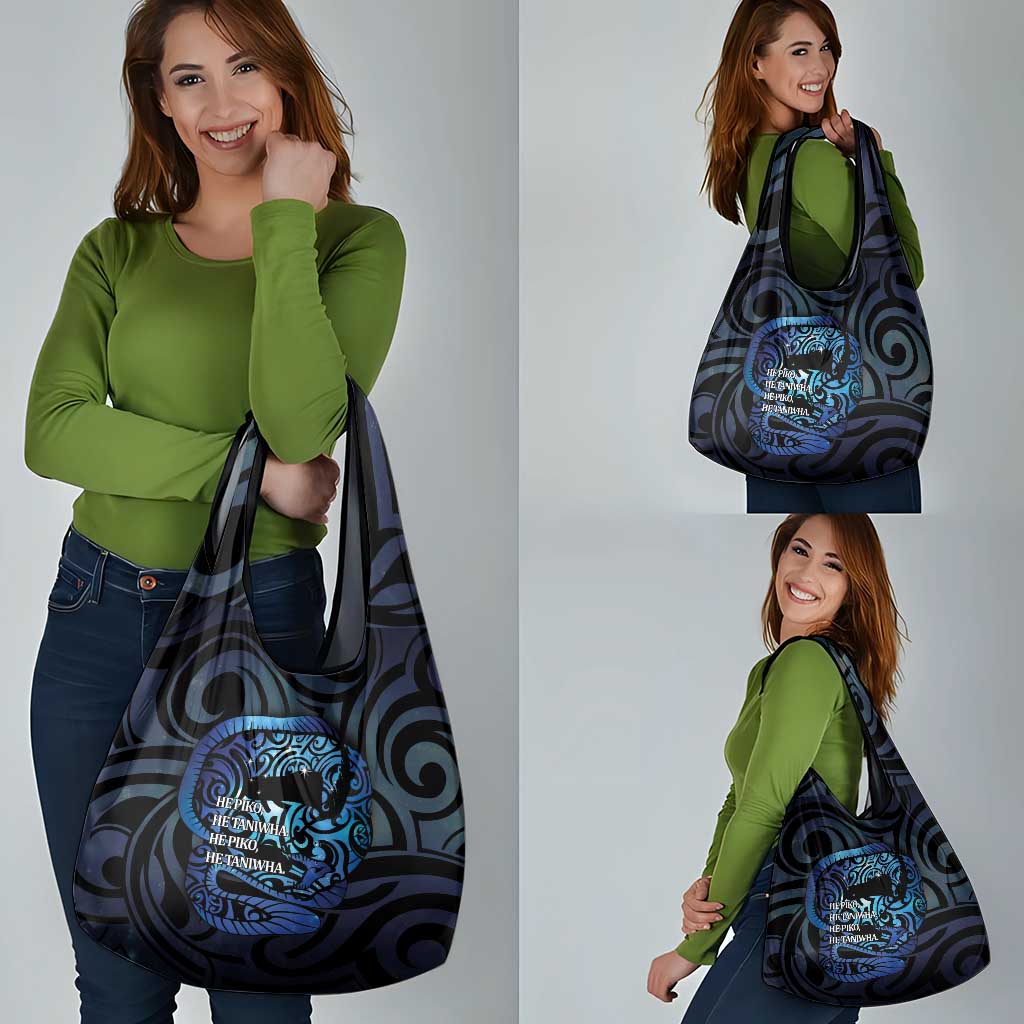 Tuna Eel New Zealand Matariki Grocery Bag He Piko He Taniwha Maori Pattern