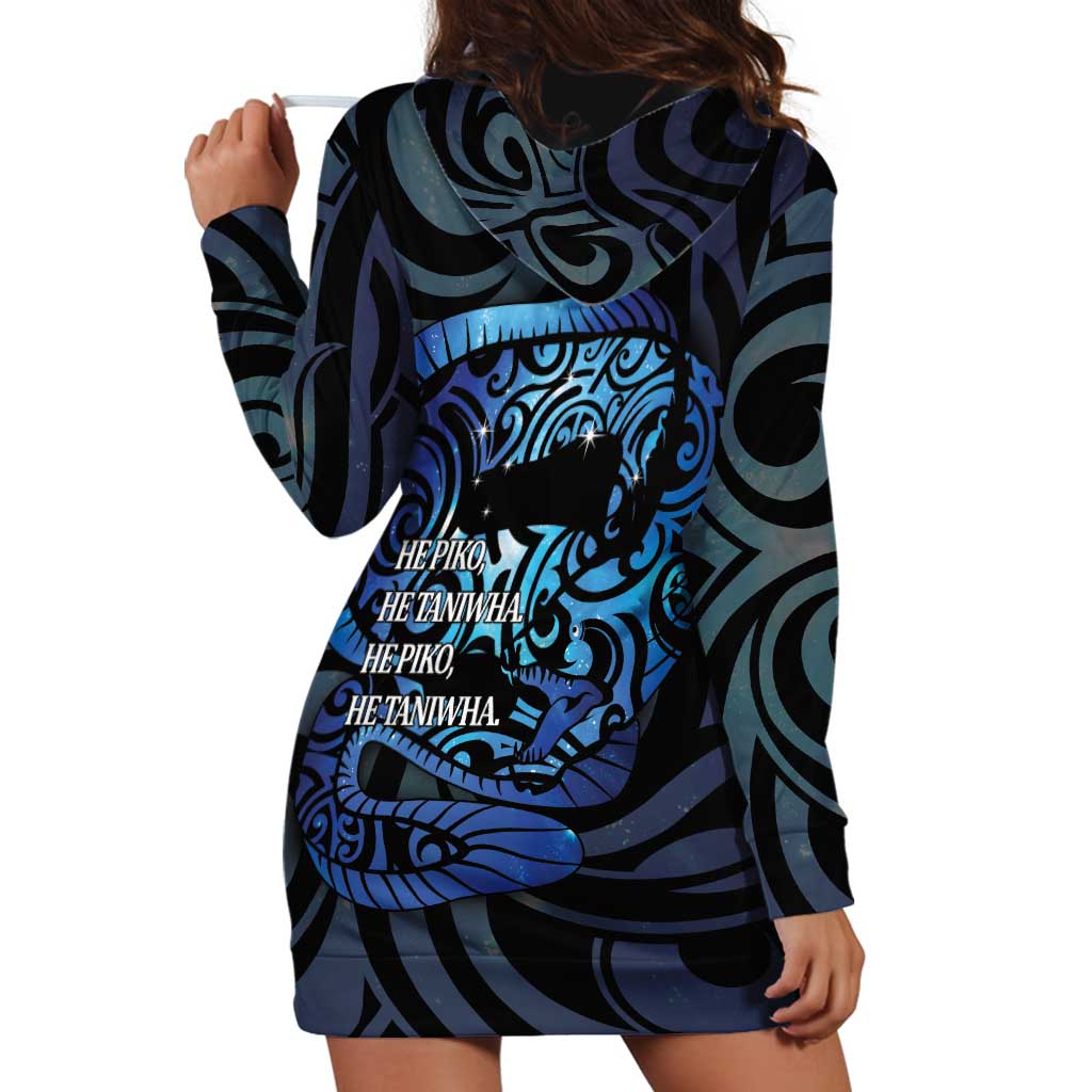 Tuna Eel New Zealand Matariki Hoodie Dress He Piko He Taniwha Maori Pattern