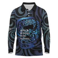 Tuna Eel New Zealand Matariki Long Sleeve Polo Shirt He Piko He Taniwha Maori Pattern