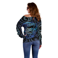 Tuna Eel New Zealand Matariki Off Shoulder Sweater He Piko He Taniwha Maori Pattern