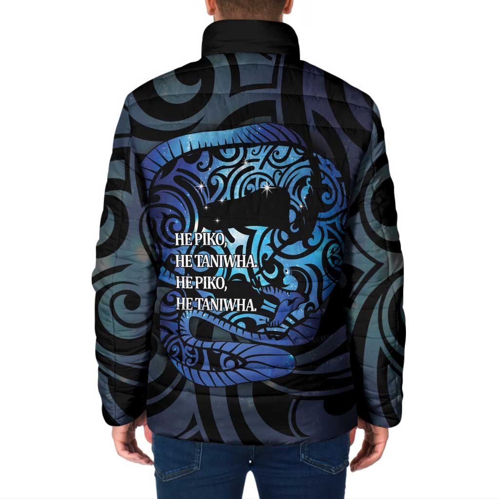 Tuna Eel New Zealand Matariki Padded Jacket He Piko He Taniwha Maori Pattern