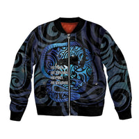Tuna Eel New Zealand Matariki Sleeve Zip Bomber Jacket He Piko He Taniwha Maori Pattern