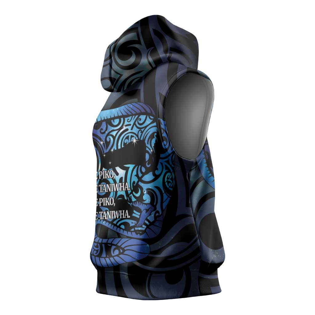 Tuna Eel New Zealand Matariki Sleeveless Hoodie He Piko He Taniwha Maori Pattern