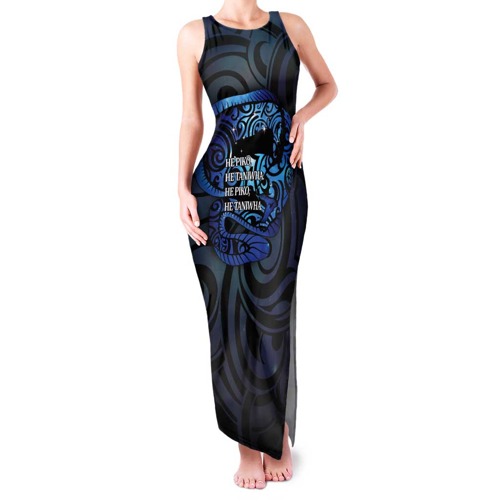Tuna Eel New Zealand Matariki Tank Maxi Dress He Piko He Taniwha Maori Pattern