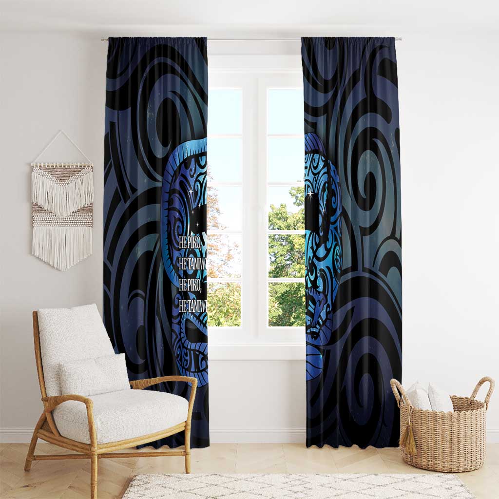 Tuna Eel New Zealand Matariki Window Curtain He Piko He Taniwha Maori Pattern
