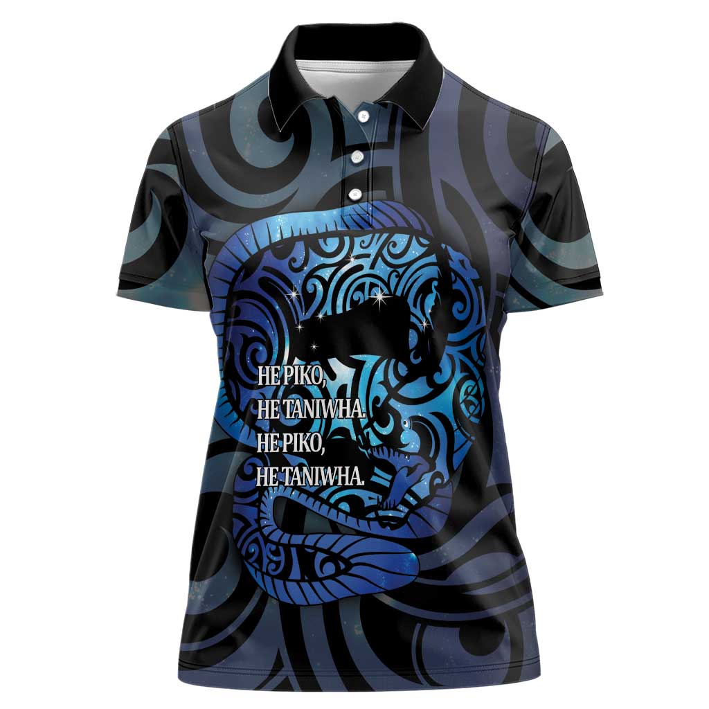 Tuna Eel New Zealand Matariki Women Polo Shirt He Piko He Taniwha Maori Pattern