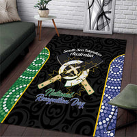 South Sea Islanders National Recognition Day Area Rug Australia Aboriginal Vanuatu Pig Tusk LT14 Black - Polynesian Pride