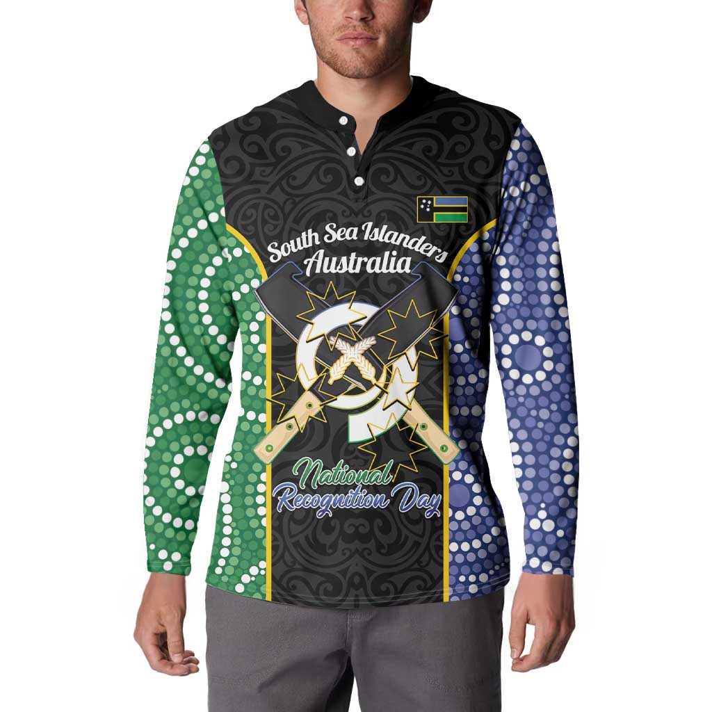 Personalised South Sea Islanders National Recognition Day Button Sweatshirt Australia Aboriginal Vanuatu Pig Tusk