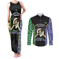 Personalised South Sea Islanders National Recognition Day Couples Matching Tank Maxi Dress and Long Sleeve Button Shirt Australia Aboriginal Vanuatu Pig Tusk