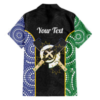 Personalised South Sea Islanders National Recognition Day Family Matching Off Shoulder Maxi Dress and Hawaiian Shirt Australia Aboriginal Vanuatu Pig Tusk LT14 - Polynesian Pride