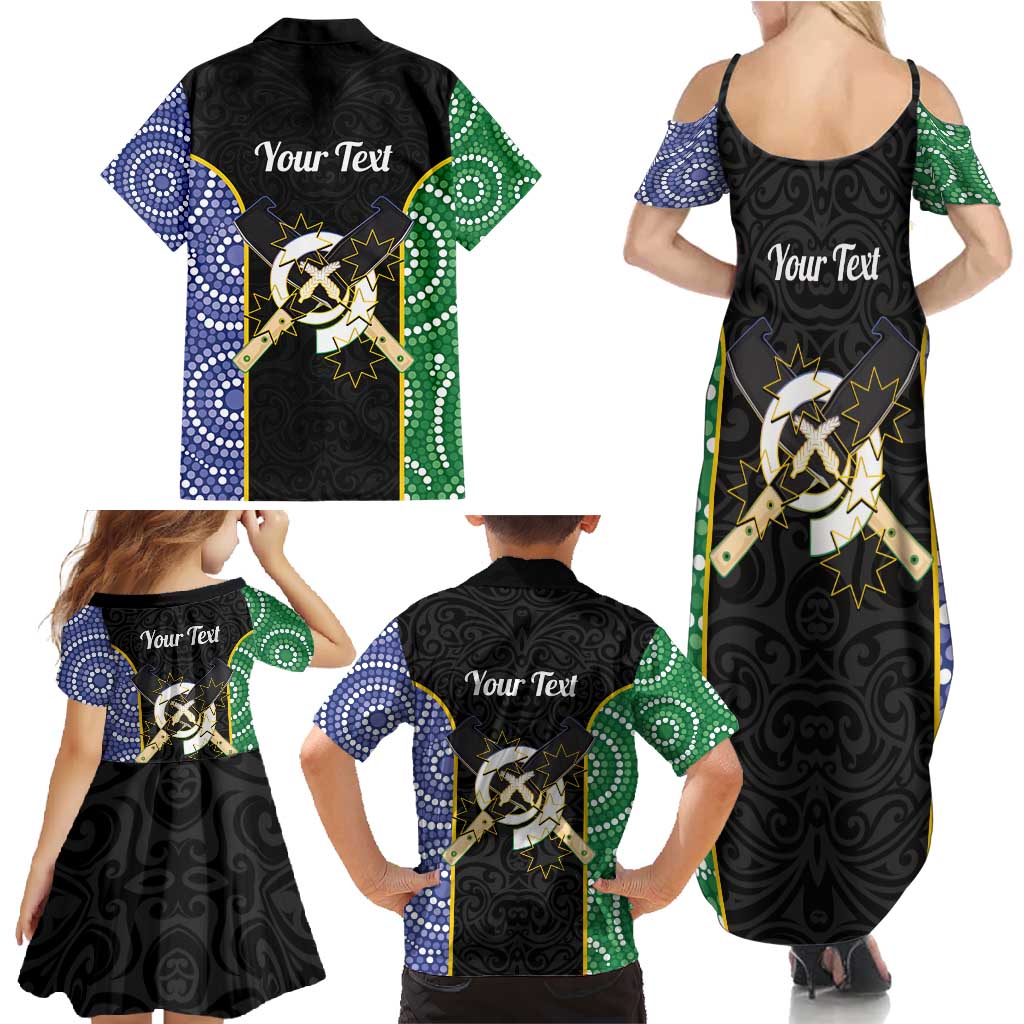 Personalised South Sea Islanders National Recognition Day Family Matching Summer Maxi Dress and Hawaiian Shirt Australia Aboriginal Vanuatu Pig Tusk LT14 - Polynesian Pride