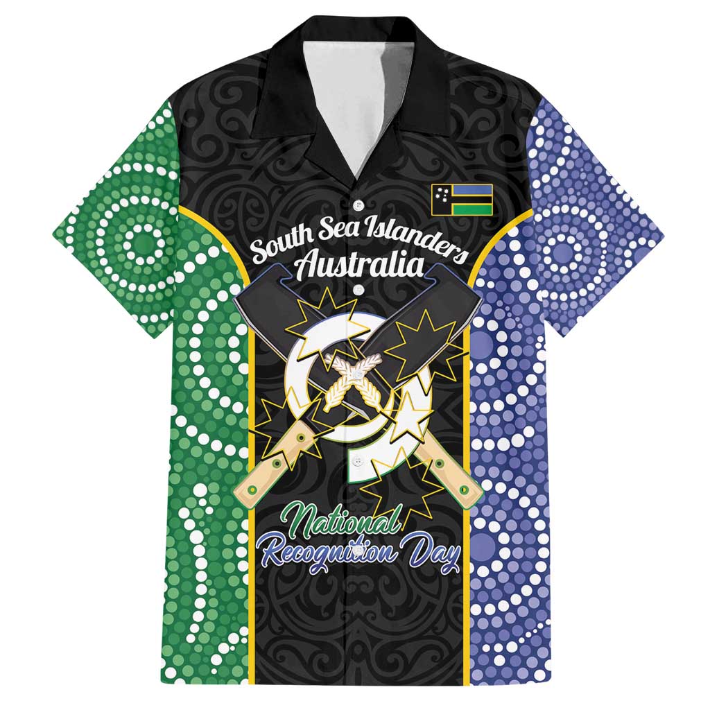 Personalised South Sea Islanders National Recognition Day Family Matching Summer Maxi Dress and Hawaiian Shirt Australia Aboriginal Vanuatu Pig Tusk LT14 Dad's Shirt - Short Sleeve Black - Polynesian Pride