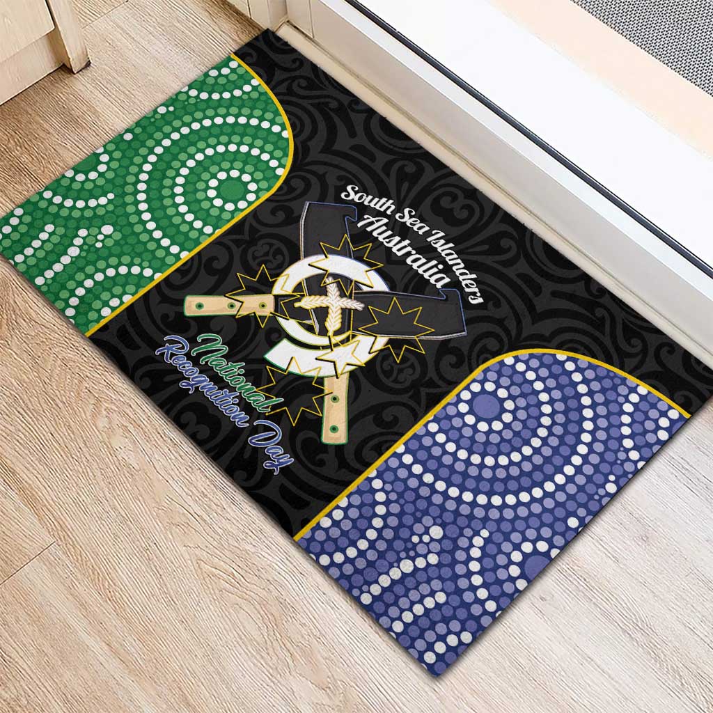 Personalised South Sea Islanders National Recognition Day Rubber Doormat Australia Aboriginal Vanuatu Pig Tusk