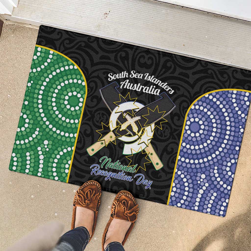 Personalised South Sea Islanders National Recognition Day Rubber Doormat Australia Aboriginal Vanuatu Pig Tusk