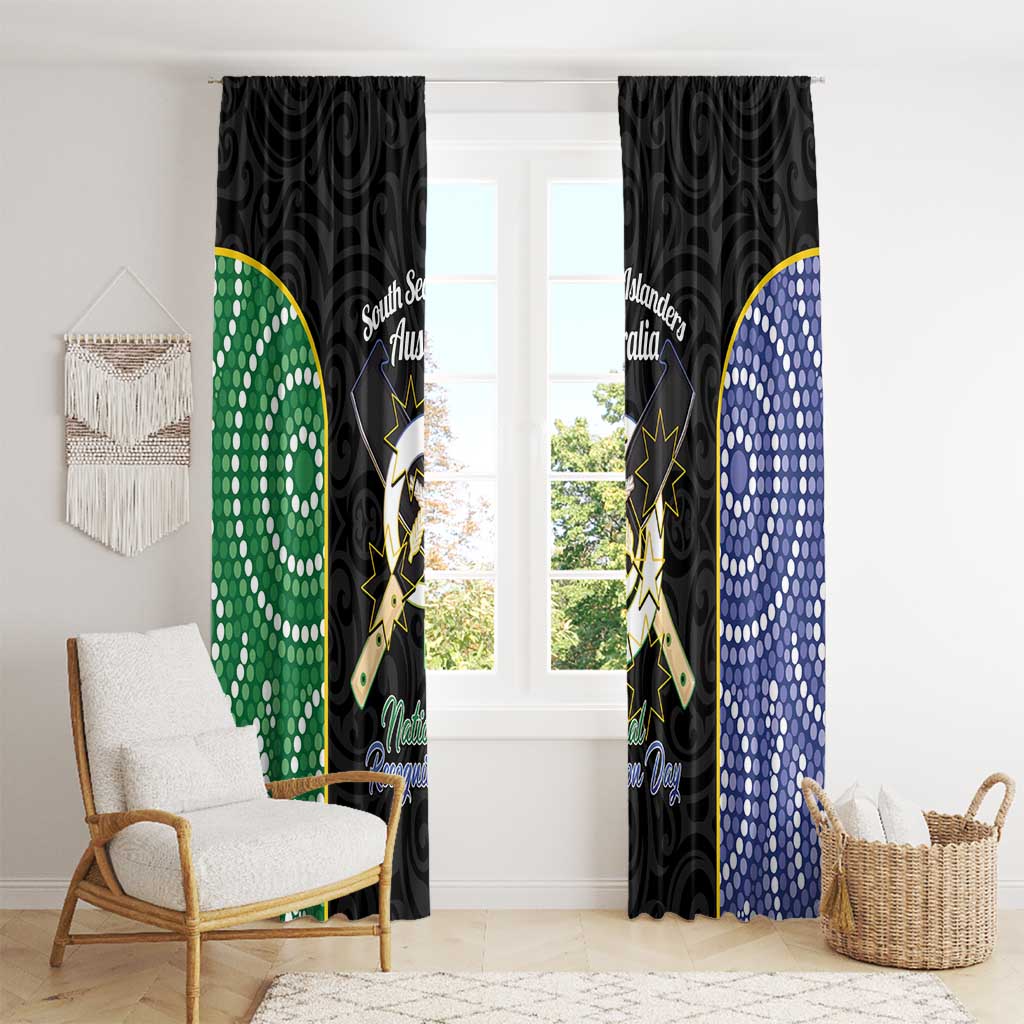 Personalised South Sea Islanders National Recognition Day Window Curtain Australia Aboriginal Vanuatu Pig Tusk
