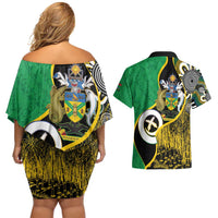 Australian South Sea Islanders National Recognition Day Couples Matching Off Shoulder Short Dress and Hawaiian Shirt Solomon Islands And Vanuatu Culture LT14 - Polynesian Pride