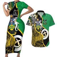 Australian South Sea Islanders National Recognition Day Couples Matching Short Sleeve Bodycon Dress and Hawaiian Shirt Solomon Islands And Vanuatu Culture LT14 Black - Polynesian Pride