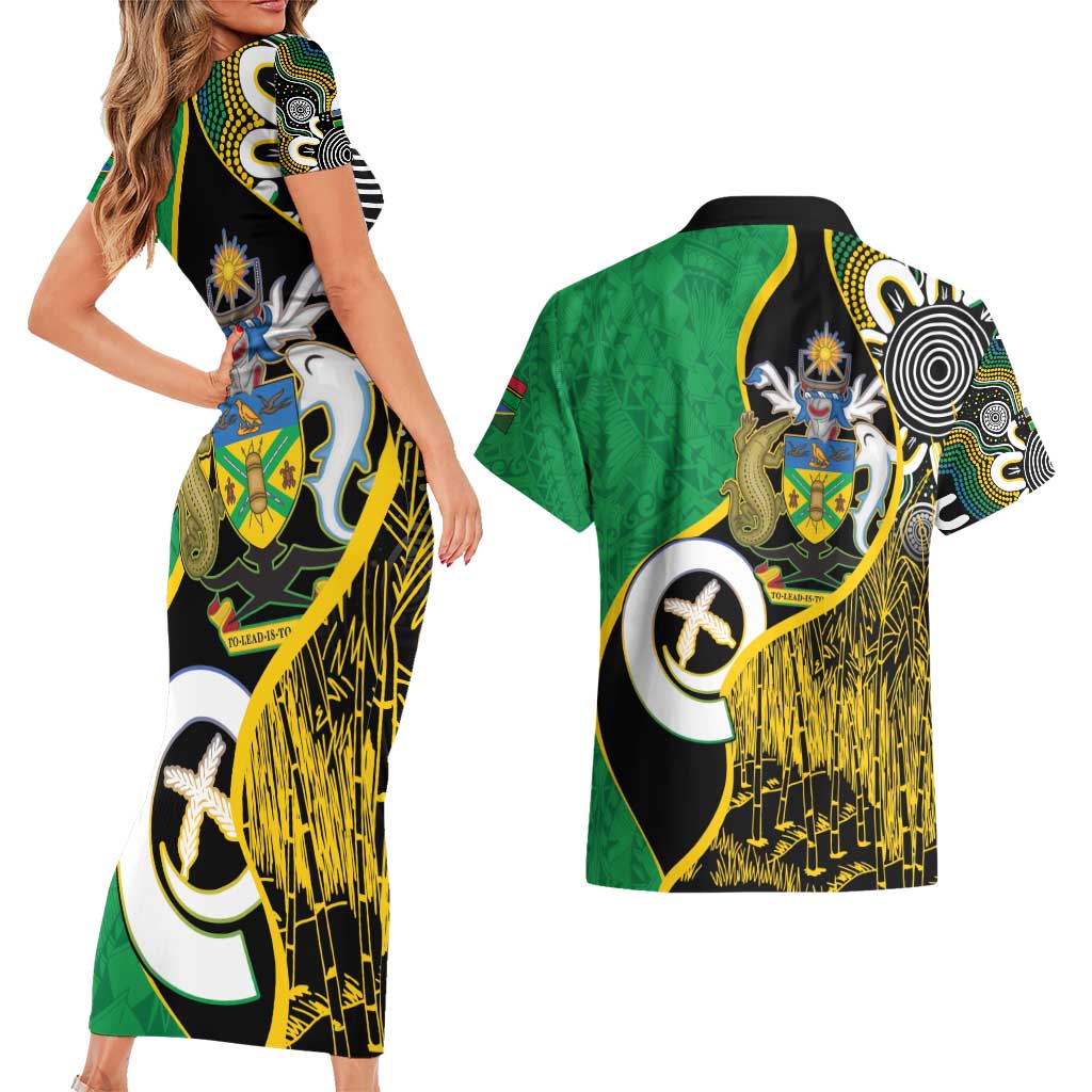 Australian South Sea Islanders National Recognition Day Couples Matching Short Sleeve Bodycon Dress and Hawaiian Shirt Solomon Islands And Vanuatu Culture LT14 - Polynesian Pride