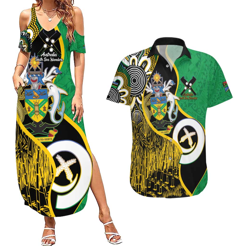 Australian South Sea Islanders National Recognition Day Couples Matching Summer Maxi Dress and Hawaiian Shirt Solomon Islands And Vanuatu Culture