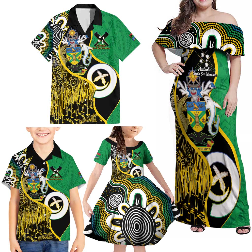 Australian South Sea Islanders National Recognition Day Family Matching Off Shoulder Maxi Dress and Hawaiian Shirt Solomon Islands And Vanuatu Culture LT14 - Polynesian Pride