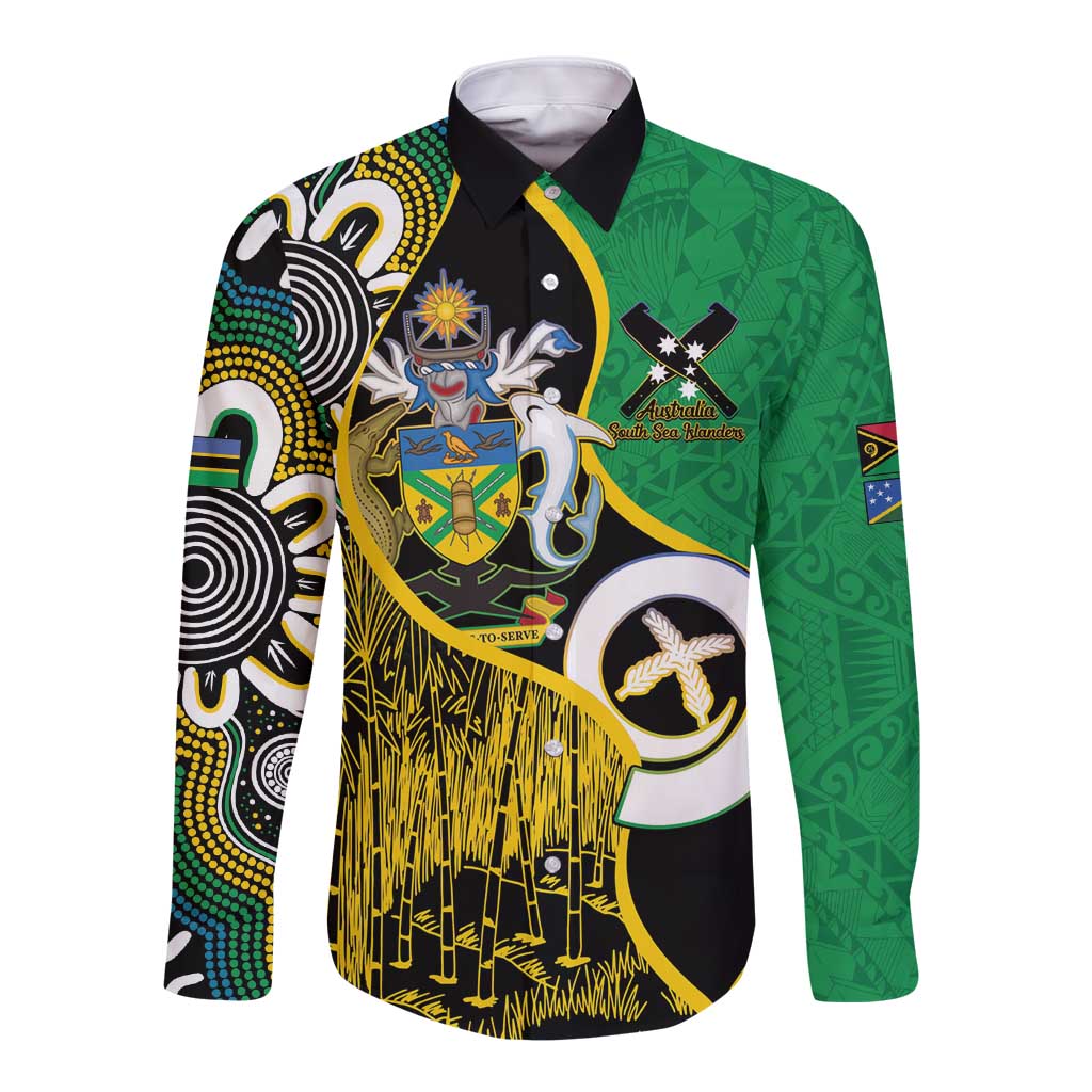 Australian South Sea Islanders National Recognition Day Long Sleeve Button Shirt Solomon Islands And Vanuatu Culture
