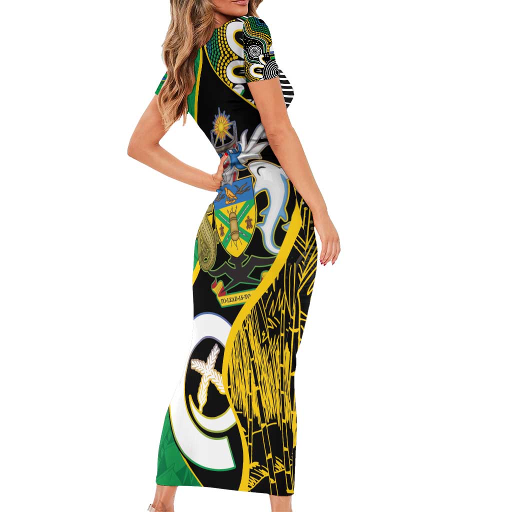 Australian South Sea Islanders National Recognition Day Short Sleeve Bodycon Dress Solomon Islands And Vanuatu Culture