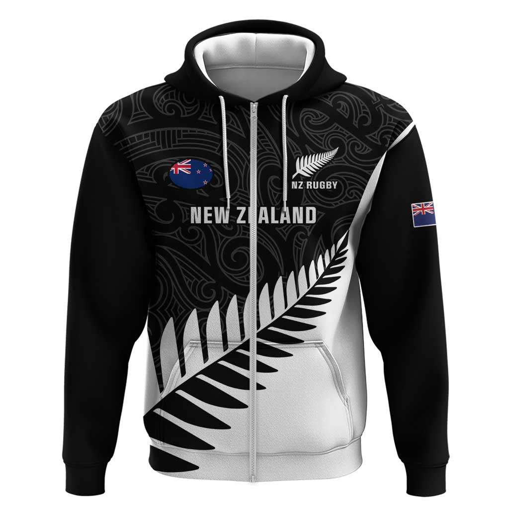 Custom New Zealand Silver Fern Rugby Hoodie All Black Go Champions Maori Pattern LT14
