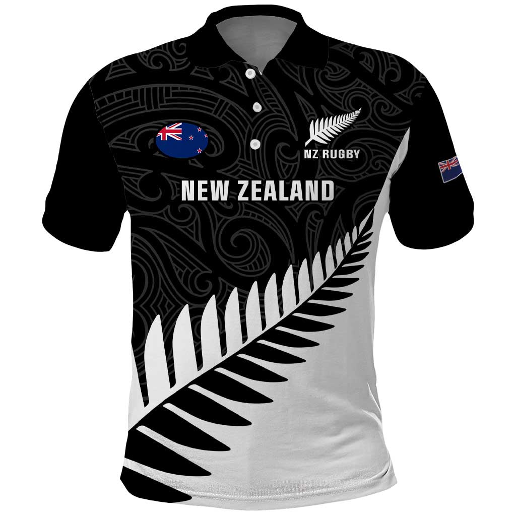 Custom New Zealand Silver Fern Rugby Polo Shirt All Black Go Champions Maori Pattern LT14