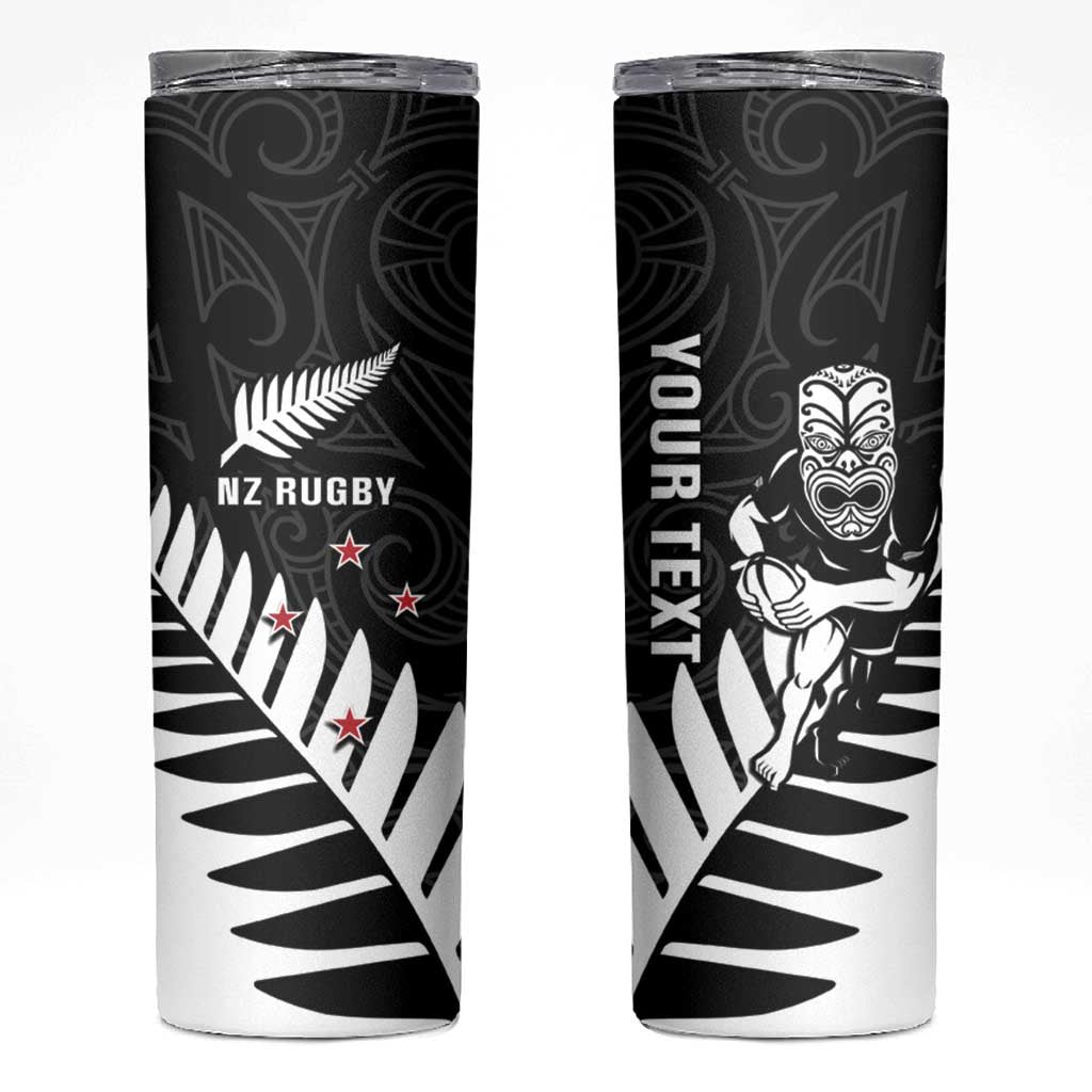 New Zealand Silver Fern Rugby Skinny Tumbler All Black Go Champions Maori Pattern LT14