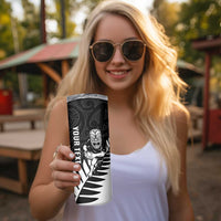 New Zealand Silver Fern Rugby Skinny Tumbler All Black Go Champions Maori Pattern LT14