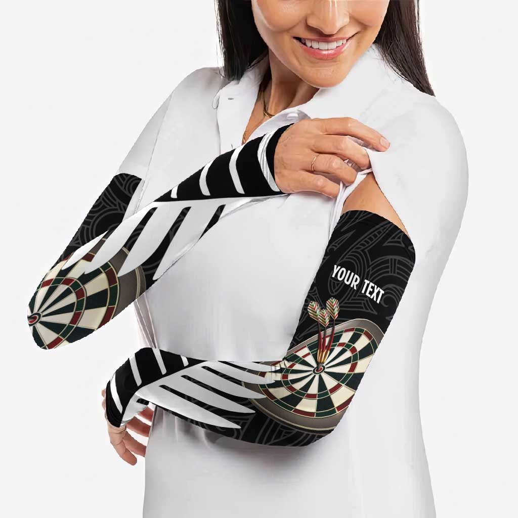 Personalised New Zealand Darts Arm Sleeves Silver Fern Aotearoa Maori Pattern - Polynesian Pride