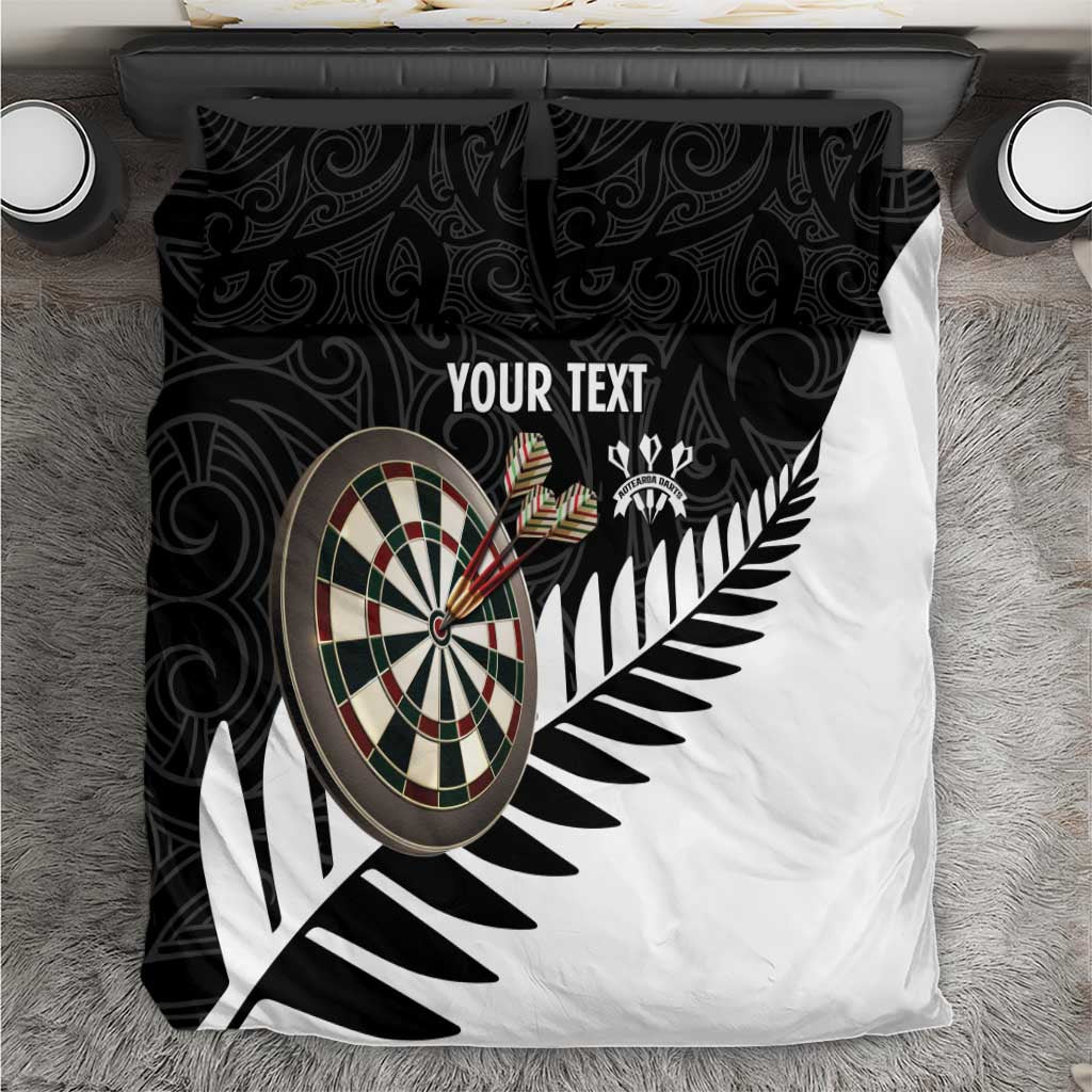 Personalised New Zealand Darts Bedding Set Silver Fern Aotearoa Maori Pattern - Polynesian Pride