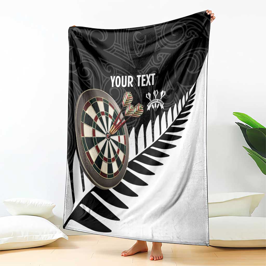 Personalised New Zealand Darts Blanket Silver Fern Aotearoa Maori Pattern - Polynesian Pride