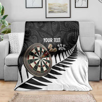 Personalised New Zealand Darts Blanket Silver Fern Aotearoa Maori Pattern - Polynesian Pride