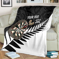 Personalised New Zealand Darts Blanket Silver Fern Aotearoa Maori Pattern - Polynesian Pride