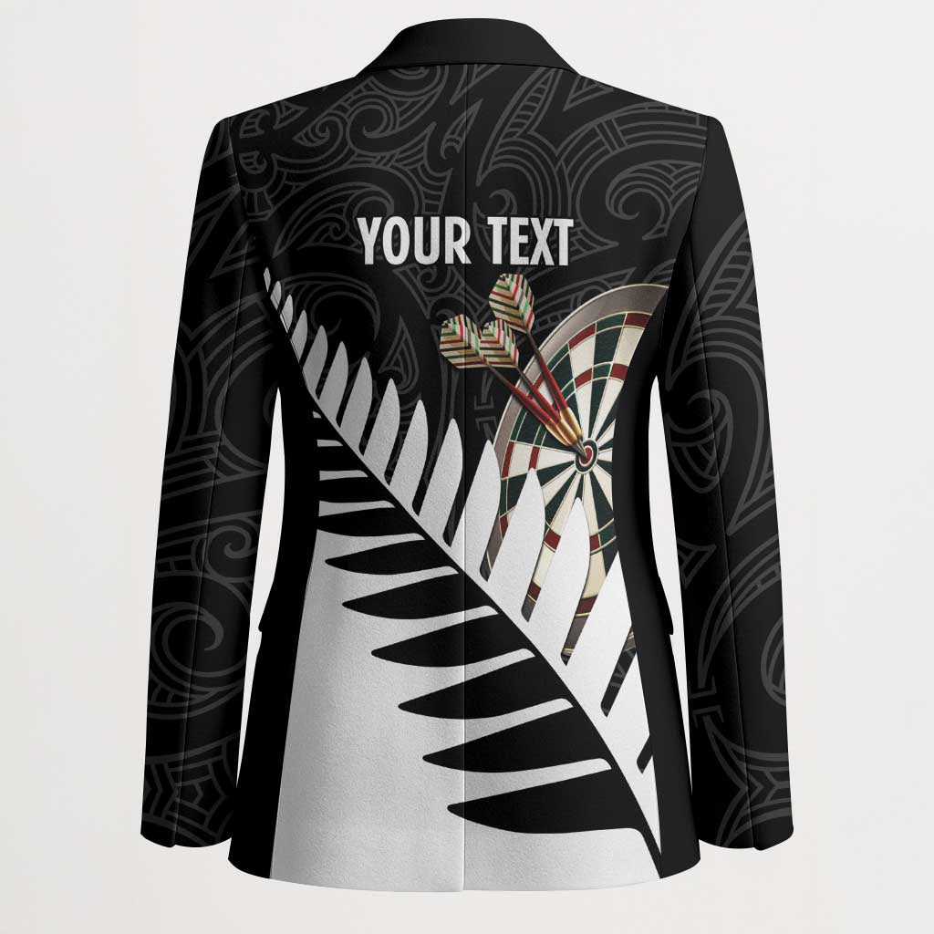 Personalised New Zealand Darts Blazer Silver Fern Aotearoa Maori Pattern - Polynesian Pride