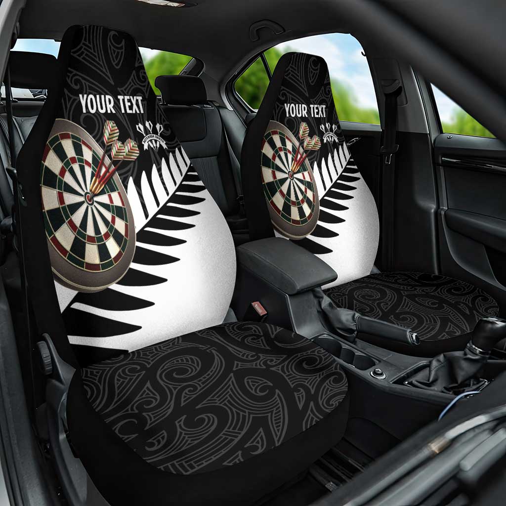 Personalised New Zealand Darts Car Seat Cover Silver Fern Aotearoa Maori Pattern - Polynesian Pride