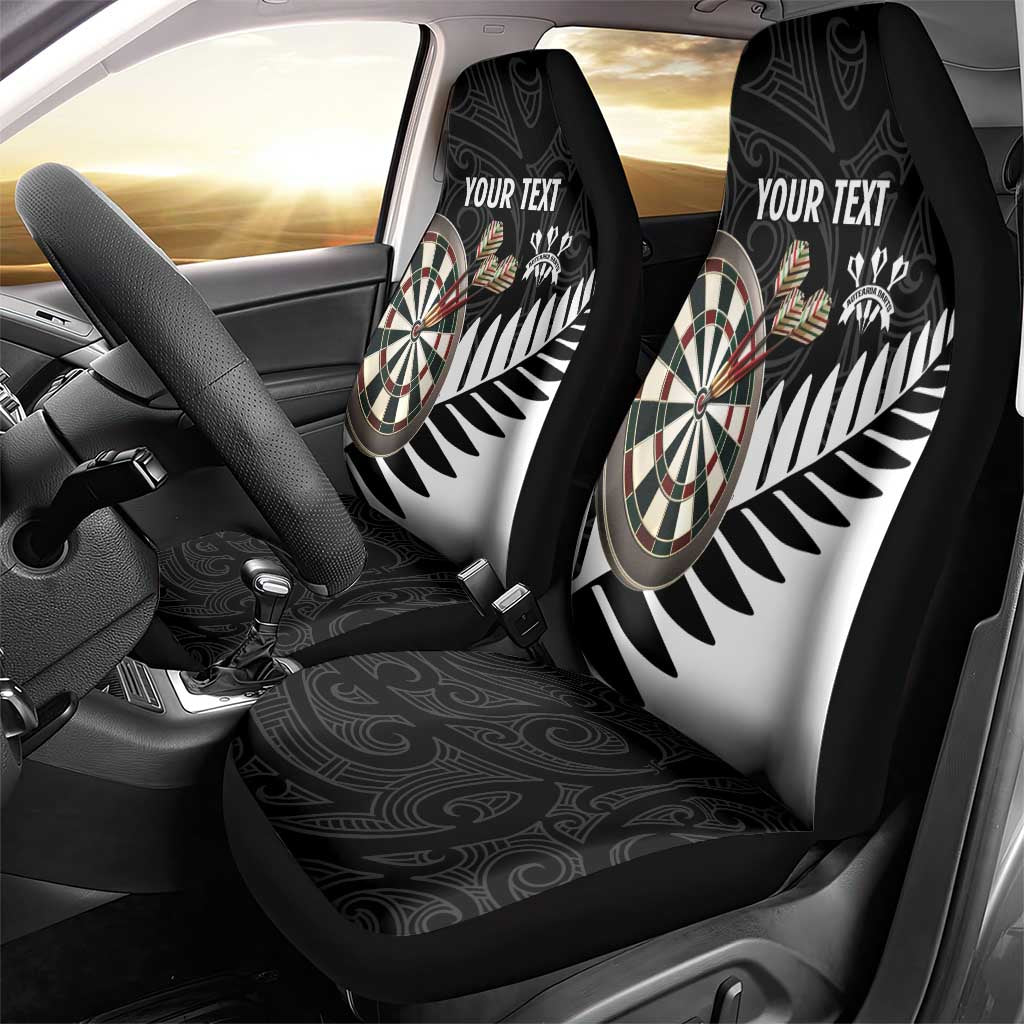 Personalised New Zealand Darts Car Seat Cover Silver Fern Aotearoa Maori Pattern - Polynesian Pride