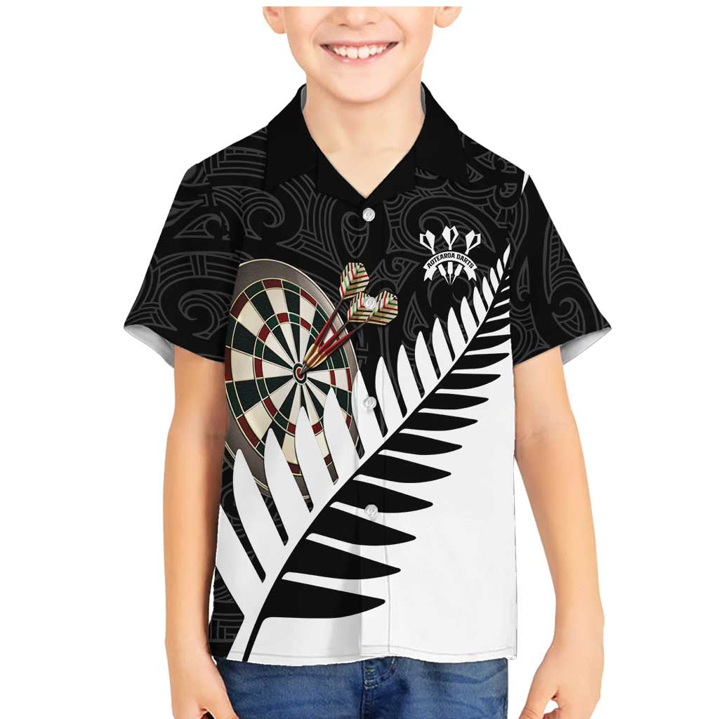 Personalised New Zealand Darts Family Matching Mermaid Dress and Hawaiian Shirt Silver Fern Aotearoa Maori Pattern - Polynesian Pride