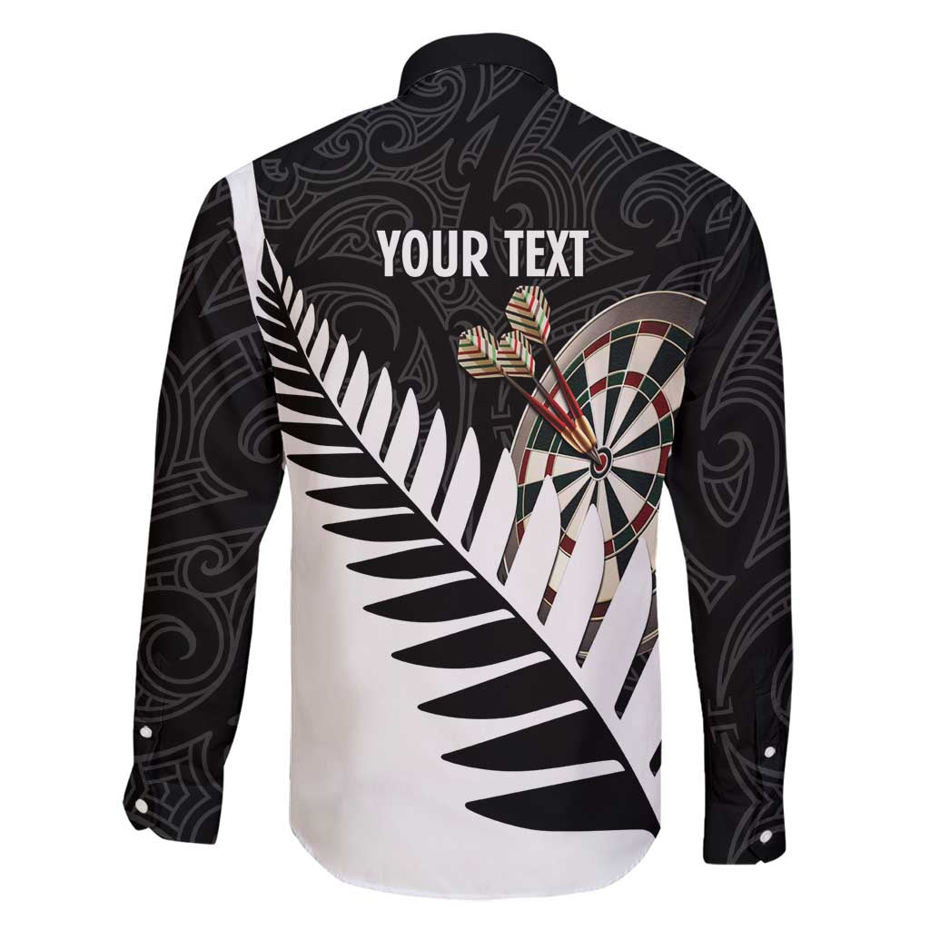 Personalised New Zealand Darts Family Matching Tank Maxi Dress and Hawaiian Shirt Silver Fern Aotearoa Maori Pattern - Polynesian Pride