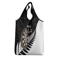 Personalised New Zealand Darts Grocery Bag Silver Fern Aotearoa Maori Pattern - Polynesian Pride