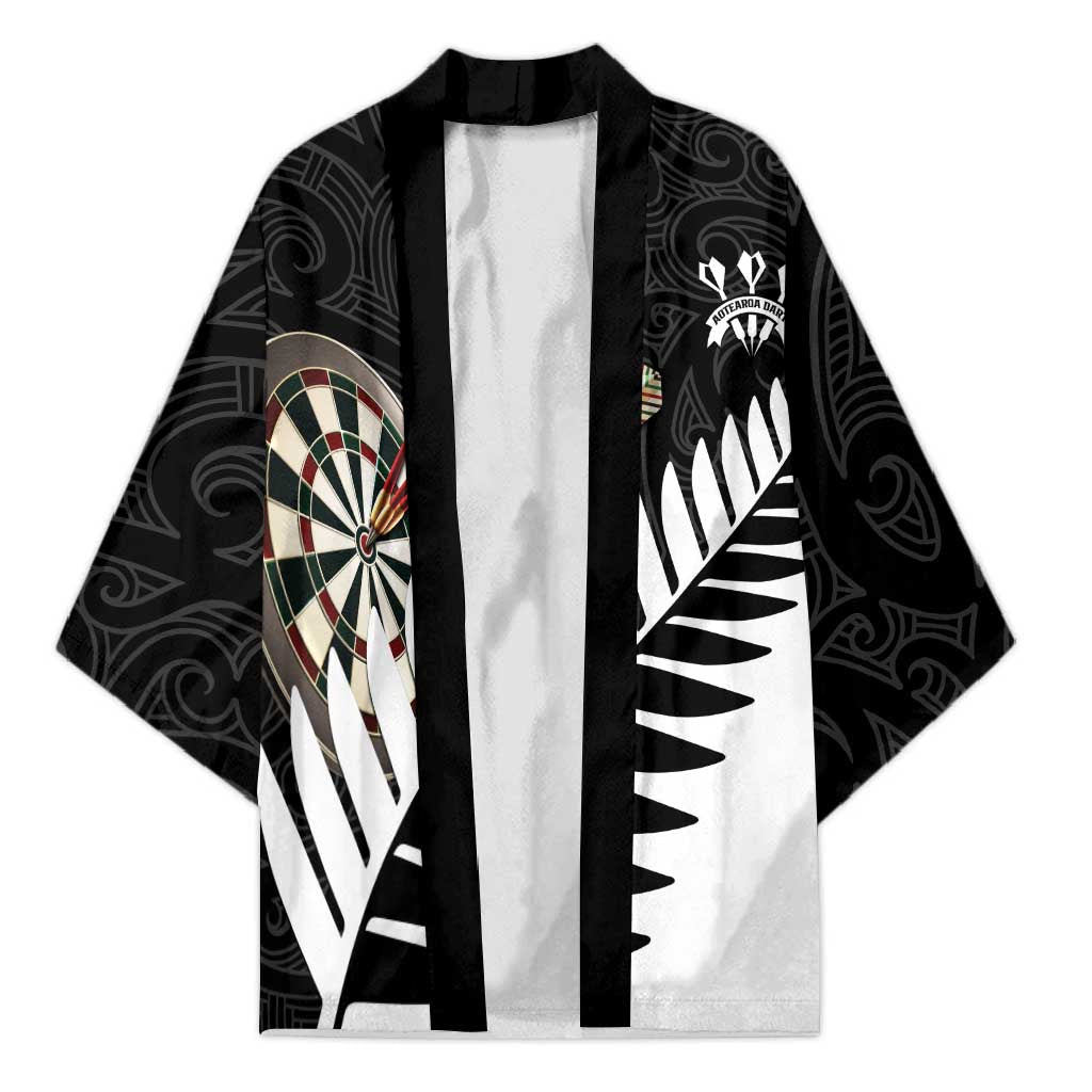 Personalised New Zealand Darts Kimono Silver Fern Aotearoa Maori Pattern - Polynesian Pride