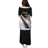 Personalised New Zealand Darts Puletasi Silver Fern Aotearoa Maori Pattern - Polynesian Pride
