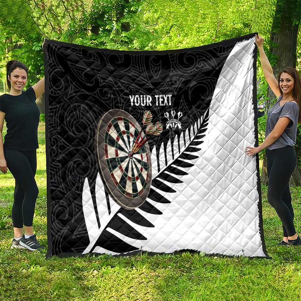 Personalised New Zealand Darts Quilt Silver Fern Aotearoa Maori Pattern - Polynesian Pride