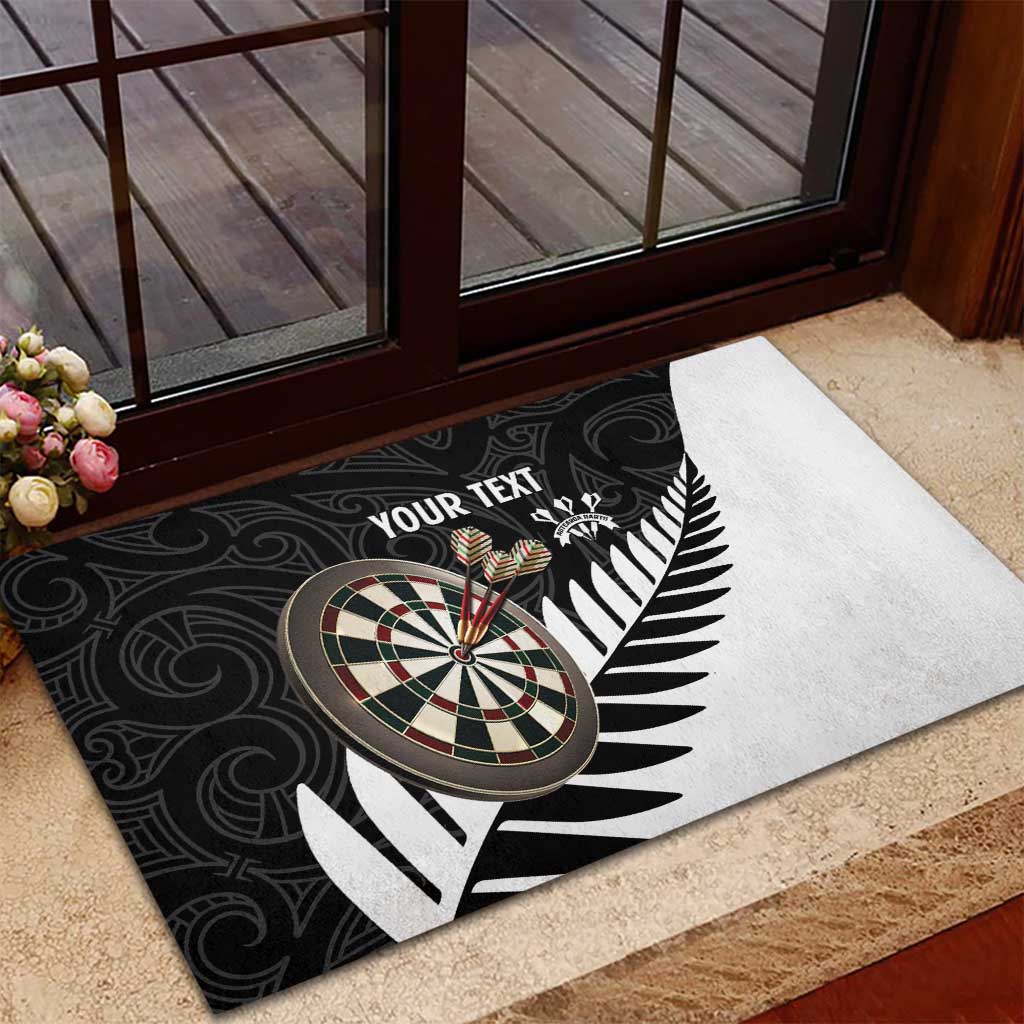 Personalised New Zealand Darts Rubber Doormat Silver Fern Aotearoa Maori Pattern - Polynesian Pride