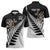Personalised New Zealand Darts Zipper Polo Shirt Silver Fern Aotearoa Maori Pattern - Polynesian Pride