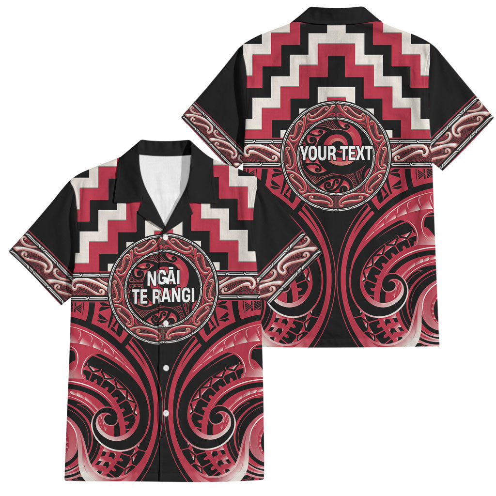 Aotearoa Ngai Te Rangi Personalised Family Matching Mermaid Dress and Hawaiian Shirt Maori Iwi Poutama Puhoro Tattoo LT14 Dad's Shirt - Short Sleeve Red - Polynesian Pride