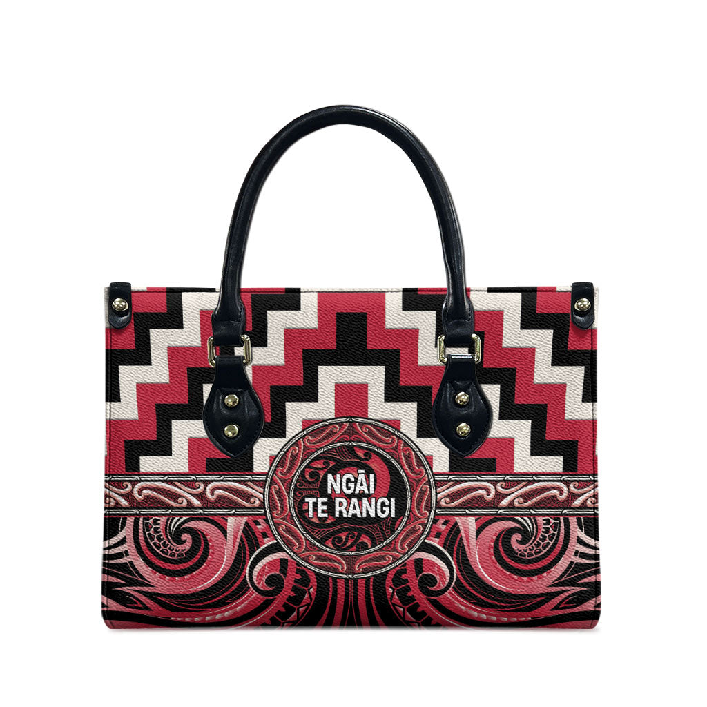 Aotearoa Ngai Te Rangi Leather Bag Maori Iwi Poutama Puhoro Tattoo LT14 - Polynesian Pride