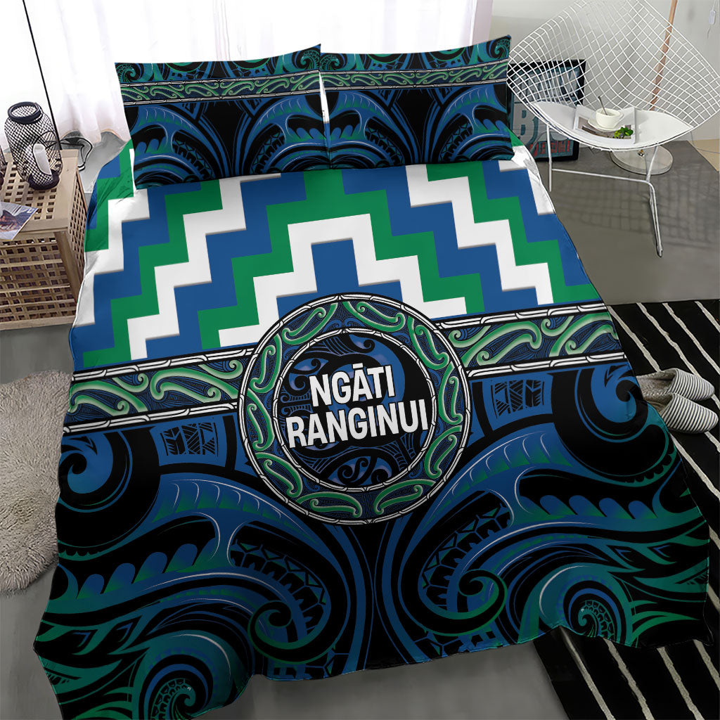 Aotearoa Ngati Ranginui Bedding Set Maori Iwi Poutama Puhoro Tattoo LT14 - Polynesian Pride